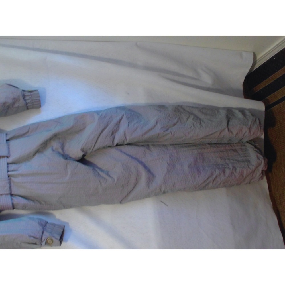 Vintage Head Sports Wear Iridescent Purple Ski Suit Faux Fur Collar Belted 80s - Picture 3 of 8